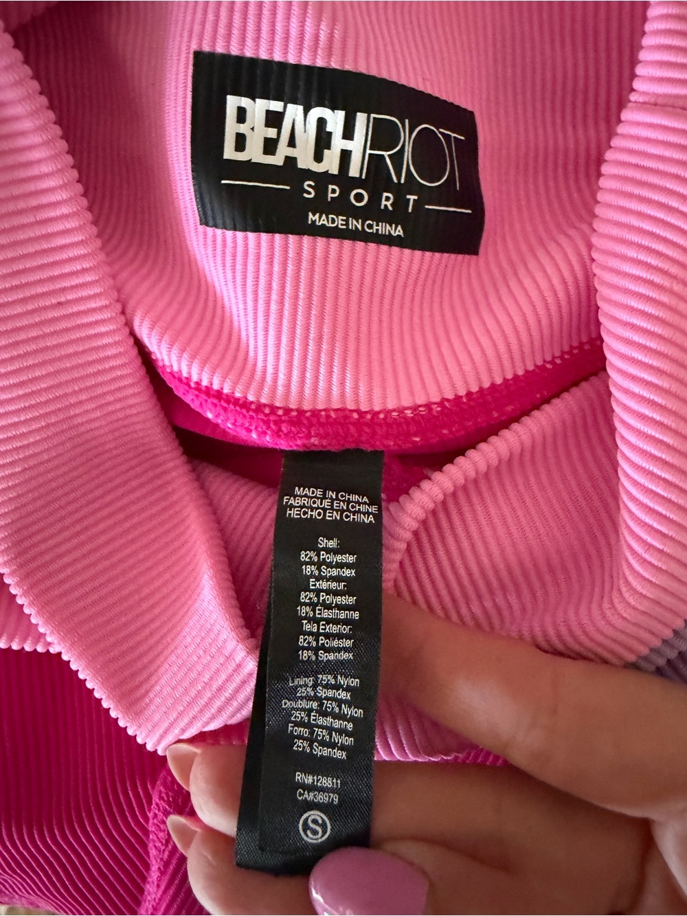 Beach Riot Mariella Ribbed Leggings Raspberry Colorblock Pink Size Small - Picture 7 of 8